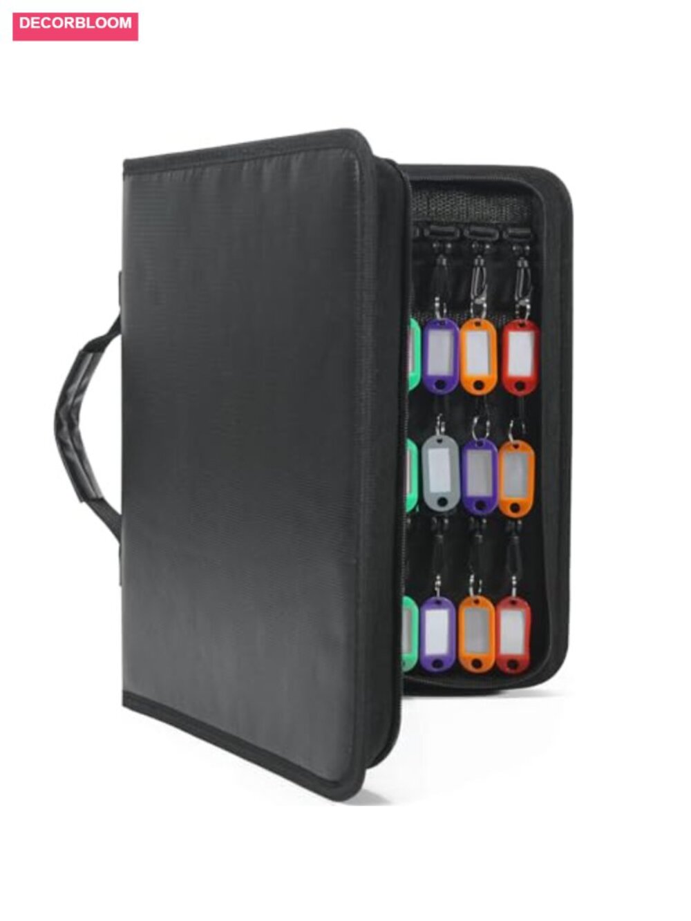 Haftigts Waterproof Fireproof Zippered Key Case Organizer with Handle & 54 Hooks